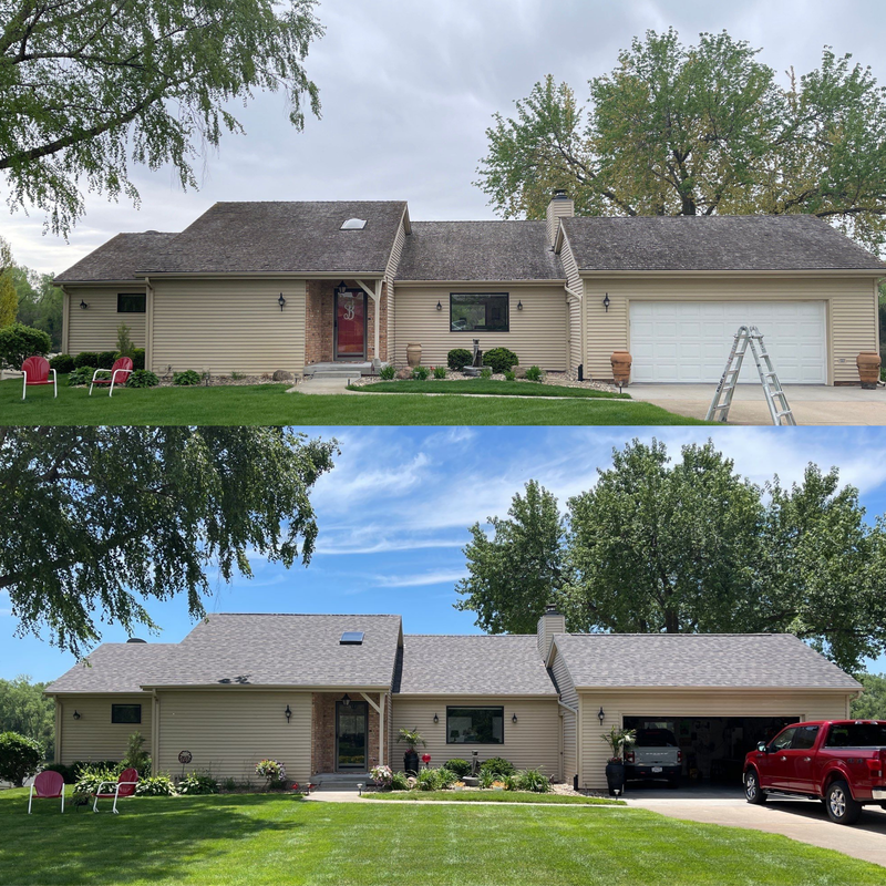 New Roof Before and After